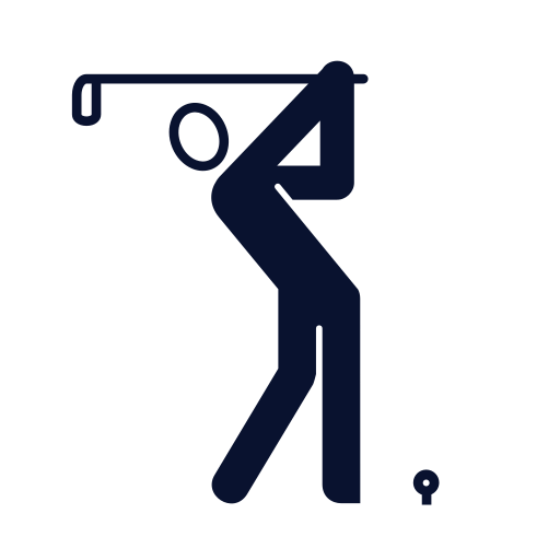 icon of someone golfing and hitting a ball